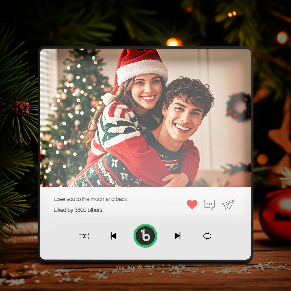 Ímã De Geladeira Musical Personalizado Com Fotos, Nova Versão 4.5 Com Função Bluetooth, Luz Noturna, Álbum De Fotos, Ímã De Parede Musical Que Pode Ser Reproduzido, Presentes De Natal. - soufeelbr