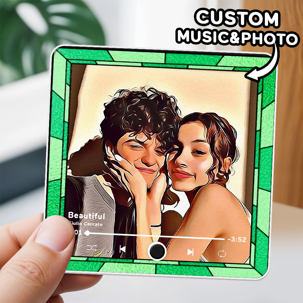 Ímã De Geladeira Com Música Personalizada, Moldura Multicolorida, Estilo Desenho Animado, Foto, Presente, Pode Tocar Música - soufeelbr