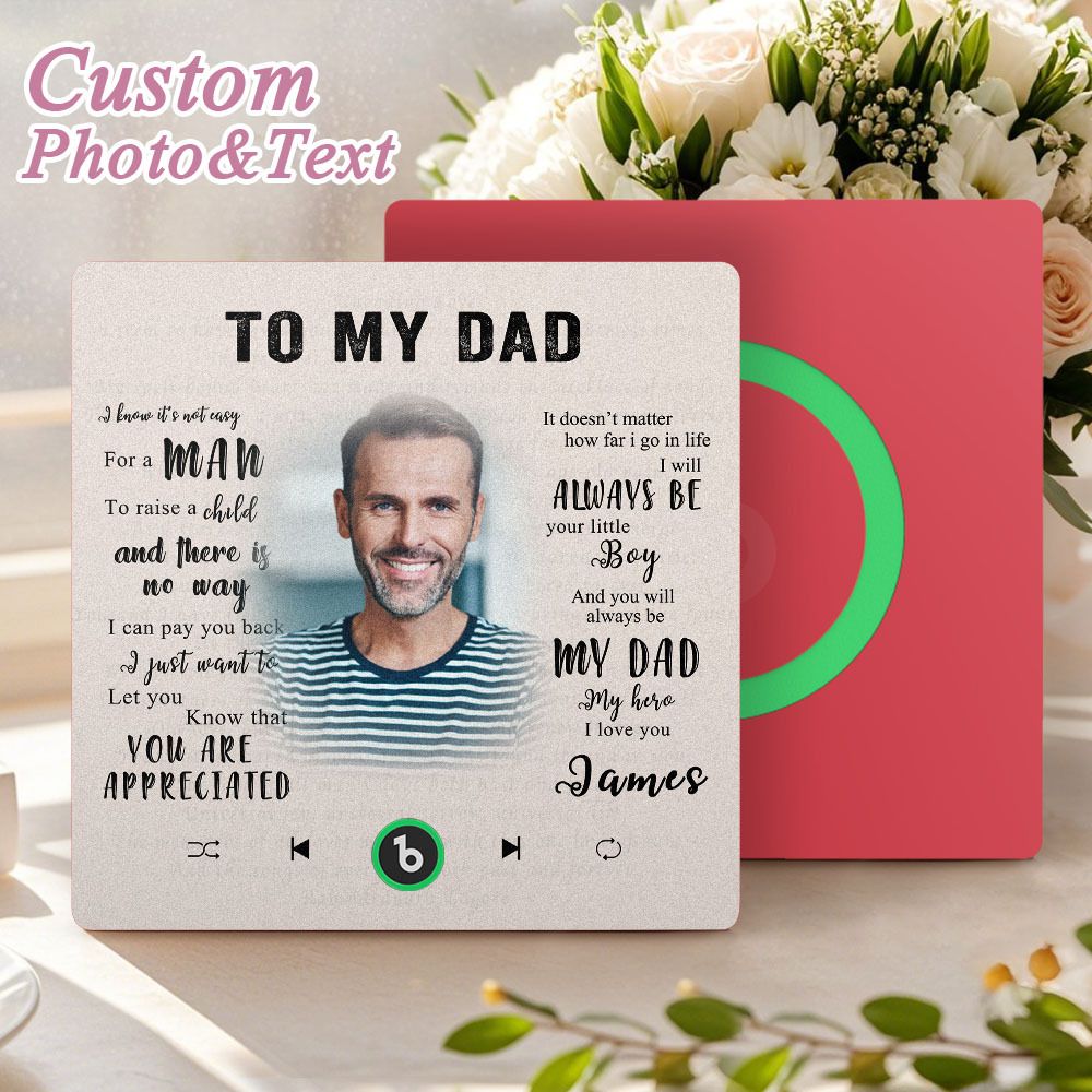 Ímã De Geladeira Com Música Personalizada Nova Atualização 4.0 Com Foto Personalizada E Nome Adesivo De Parede Com Música Para Meu Pai/mãe/amigo/filha/filho/esposa/marido - soufeelbr