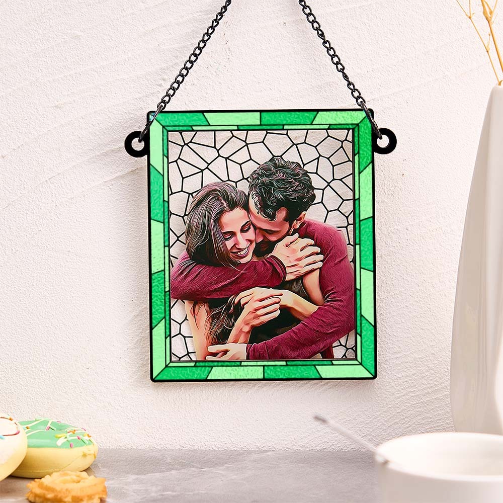 Foto Personalizada Te Amo Mais Todos Os Dias Casal Personalizado Quadrado Janela Pendurado Suncatcher Presente Para Marido Esposa Aniversário - soufeelbr