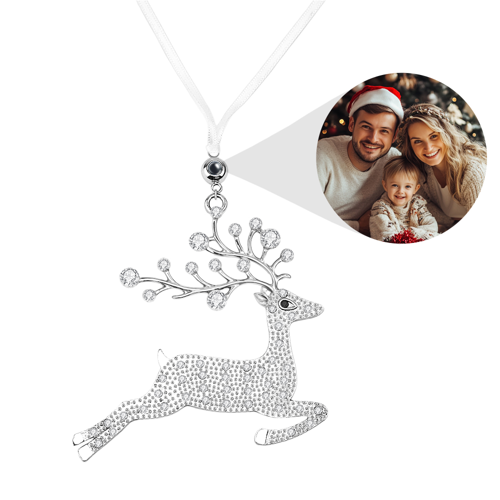 Enfeites De Projeção De Natal Personalizados, Formato De Alce Para Árvore De Natal, Enfeites De Fotos Personalizados, Presentes De Natal Para Família E Amantes - soufeelbr
