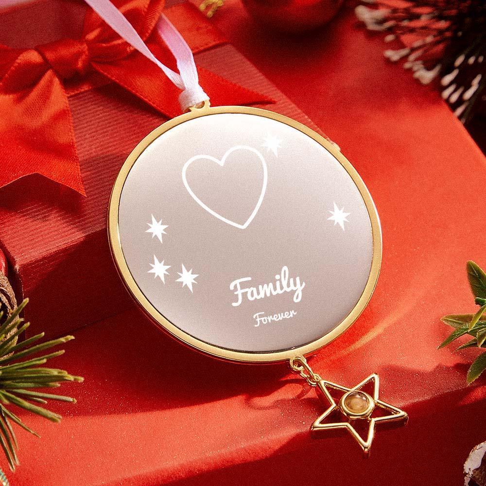 Enfeites De Projeção De Fotos Personalizados Enfeites De Prato Redondo Enfeites De Árvore De Natal Presentes De Natal - soufeelbr