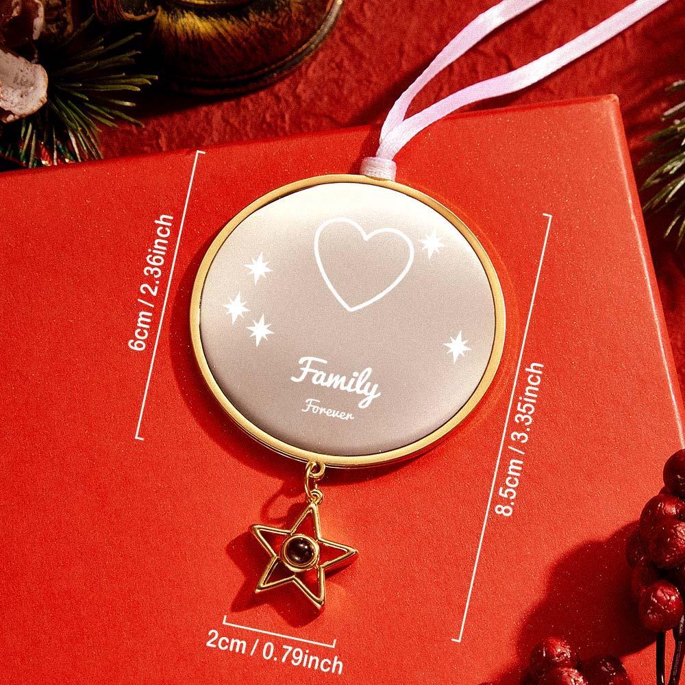 Enfeites De Projeção De Fotos Personalizados Enfeites De Prato Redondo Enfeites De Árvore De Natal Presentes De Natal - soufeelbr