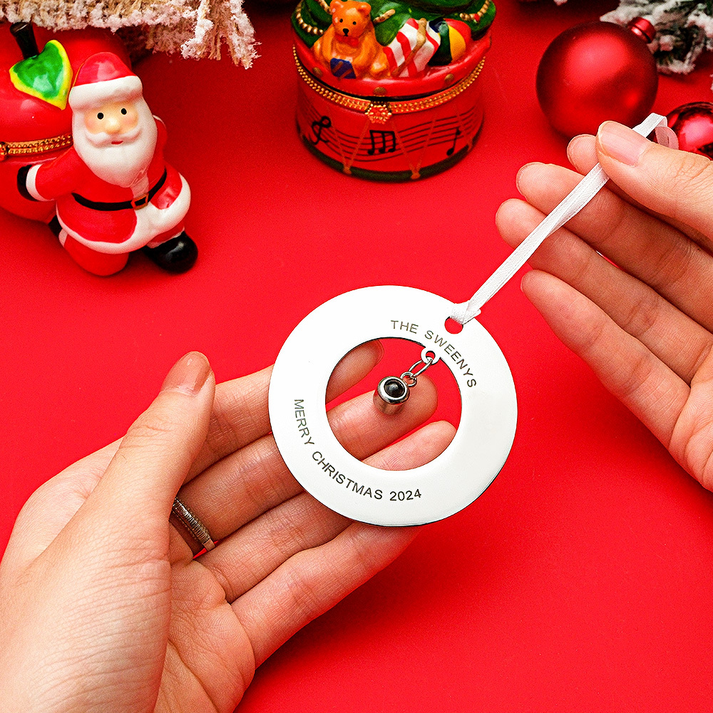 Enfeites De Projeção De Fotos Personalizadas, Enfeites De Árvore De Natal, Presentes De Natal - soufeelbr