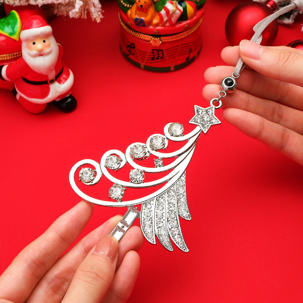 Enfeites De Projeção De Fotos Personalizadas, Árvore De Natal Colorida, Ornamento De Diamante, Presentes De Natal - soufeelbr