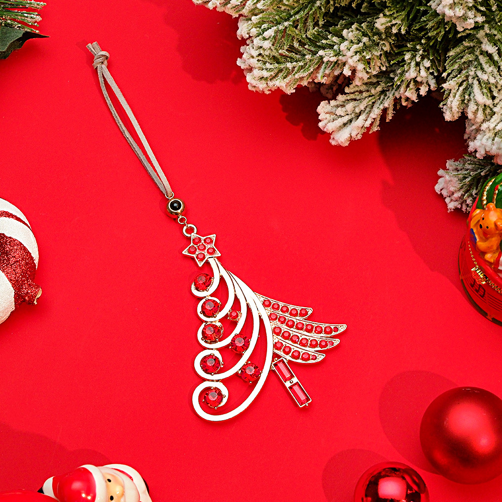 Enfeites De Projeção De Fotos Personalizadas, Árvore De Natal Colorida, Ornamento De Diamante, Presentes De Natal - soufeelbr