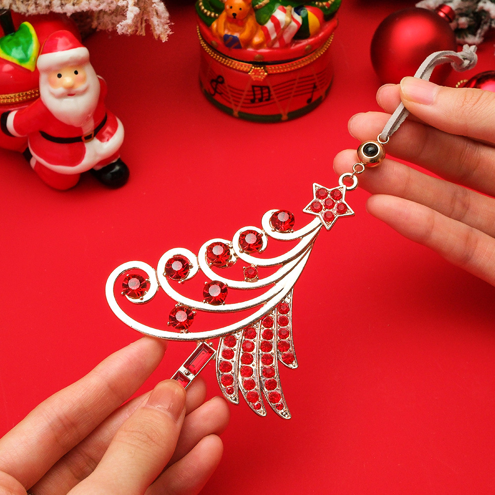 Enfeites De Projeção De Fotos Personalizadas, Árvore De Natal Colorida, Ornamento De Diamante, Presentes De Natal - soufeelbr