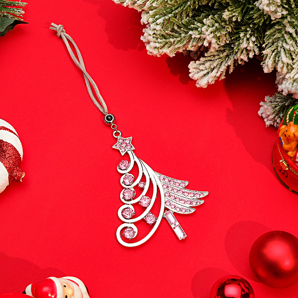 Enfeites De Projeção De Fotos Personalizadas, Árvore De Natal Colorida, Ornamento De Diamante, Presentes De Natal - soufeelbr