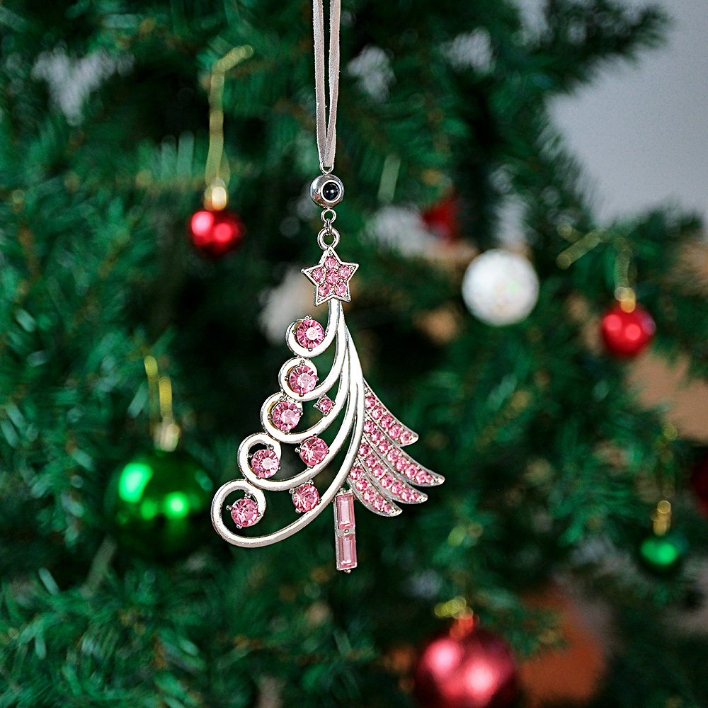 Enfeites De Projeção De Fotos Personalizadas, Árvore De Natal Colorida, Ornamento De Diamante, Presentes De Natal - soufeelbr