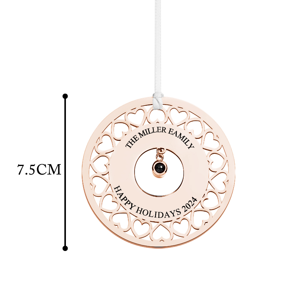 Enfeites De Projeção De Foto Personalizados Enfeites De Foto E Texto Personalizados Enfeites De Decoração De Árvore De Natal Para Presentes De Natal - soufeelbr