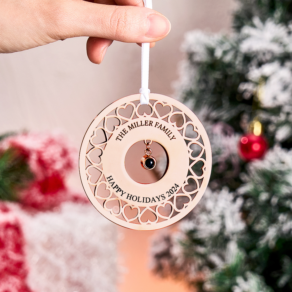 Enfeites De Projeção De Foto Personalizados Enfeites De Foto E Texto Personalizados Enfeites De Decoração De Árvore De Natal Para Presentes De Natal - soufeelbr