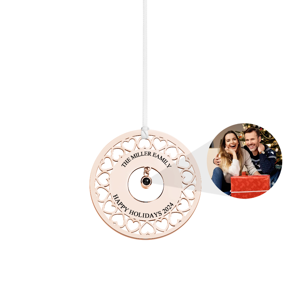 Enfeites De Projeção De Foto Personalizados Enfeites De Foto E Texto Personalizados Enfeites De Decoração De Árvore De Natal Para Presentes De Natal - soufeelbr