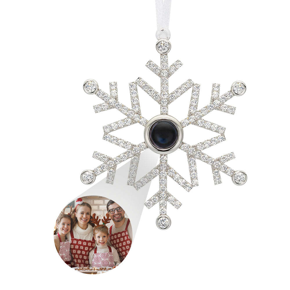Ornamento De Projeção Personalizado, Foto Personalizada, Floco De Neve, Presentes De Enfeite De Natal - soufeelbr