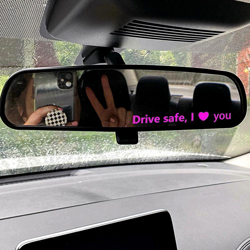 Drive Safe Car Mirror Decal Adesivos De Etiqueta De Cristal Para O Seu Amor - soufeelbr