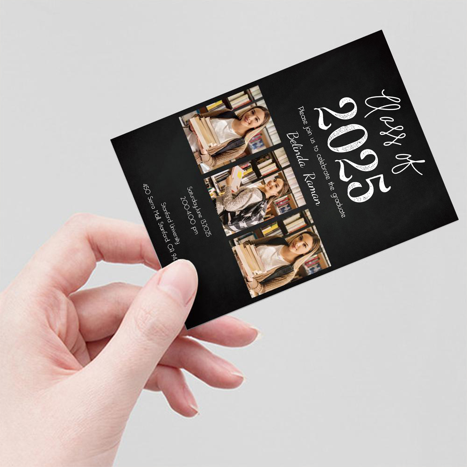 Cartão de Felicitações Personalizada Presente de Formatura Muitas Felicidades