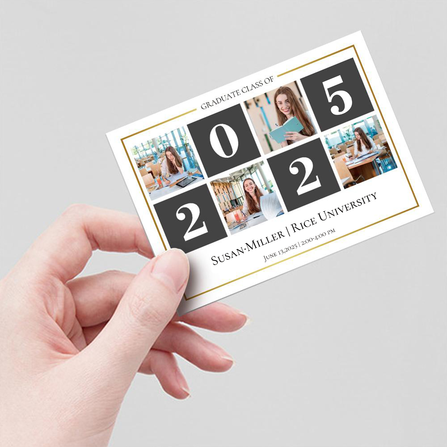 Cartão de Felicitações Personalizada Presente de Formatura Dias de Glória