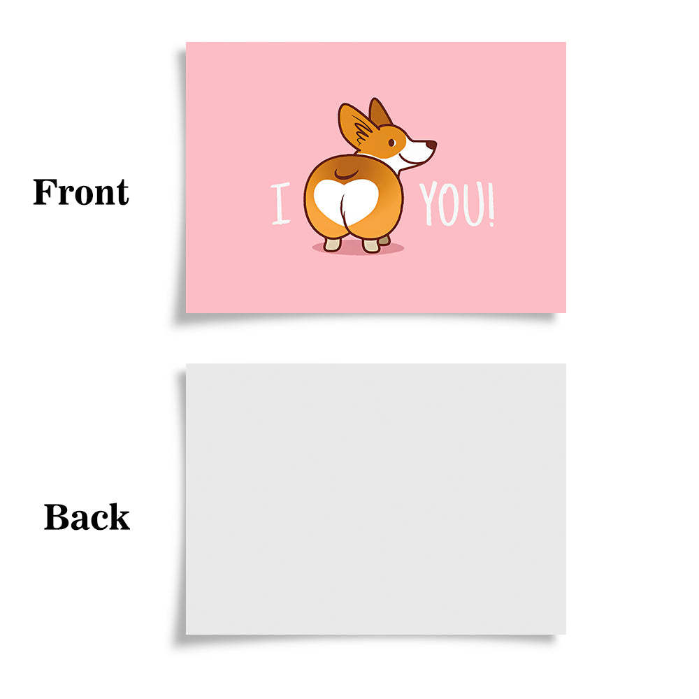 Cartão Comemorativo Engraçado Do Dia Dos Namorados Corgi Butt - soufeelbr