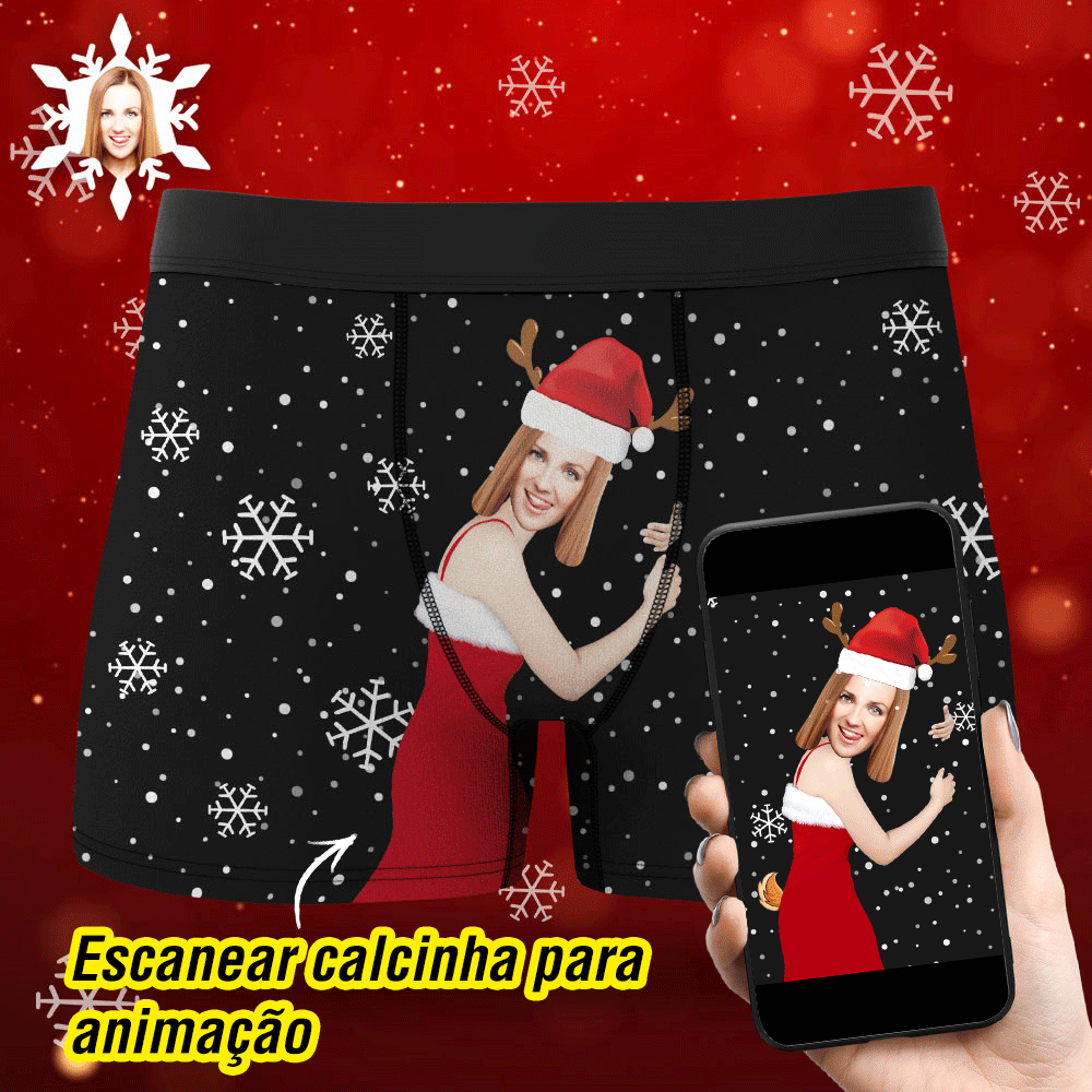 Cueca Boxer Personalizada Com Rosto De Namorada, Roupa Íntima Com Foto Personalizada, Presente De Natal Para Homens, Presente Ar View