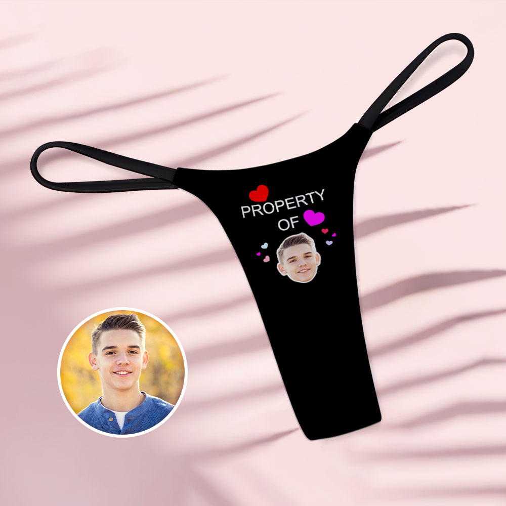 Propriedade De Rosto Personalizado De Corações Tanga Feminina Tanga Presente De Dia Dos Namorados Ar View Presente - soufeelbr