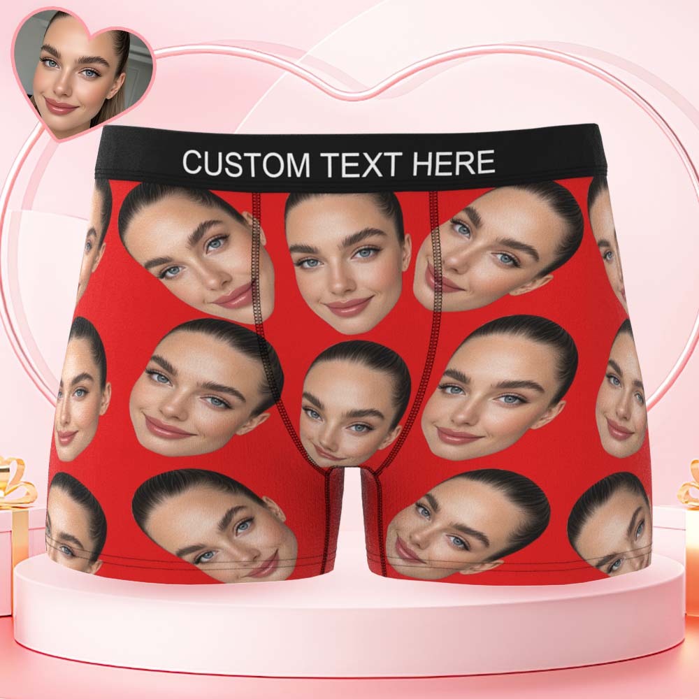 Cueca Boxer Personalizada De Rosto Grande, Presente Personalizado Para Namorado, Presente De Dia Dos Namorados - soufeelbr