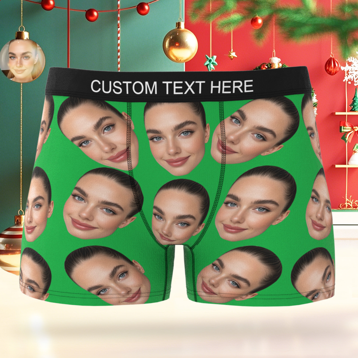Cueca Boxer Personalizada De Rosto Grande, Presente Personalizado Para Namorado, Presente De Dia Dos Namorados - soufeelbr