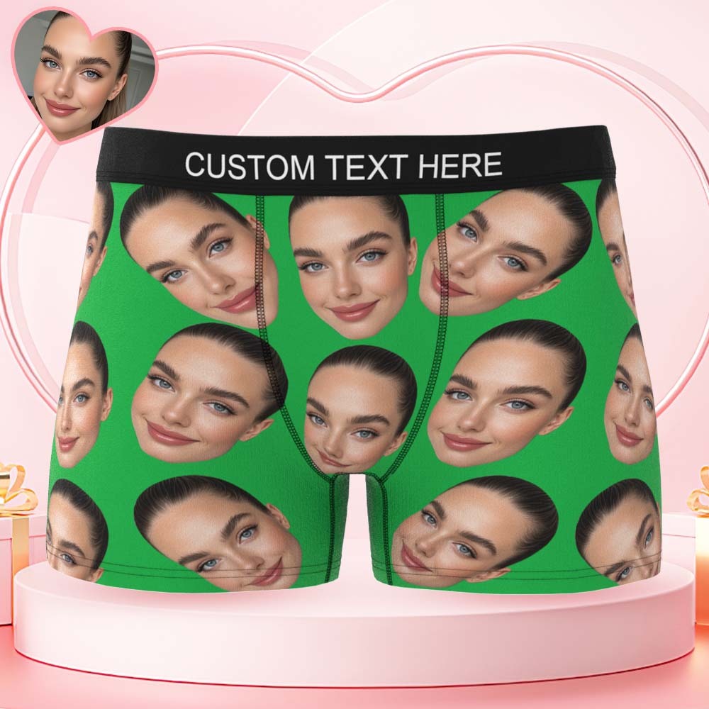 Cueca Boxer Personalizada De Rosto Grande, Presente Personalizado Para Namorado, Presente De Dia Dos Namorados - soufeelbr