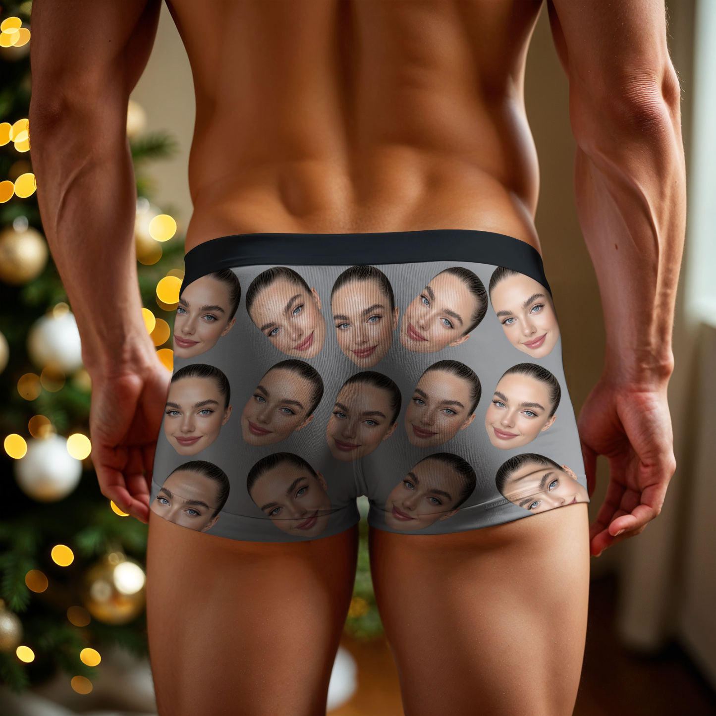 Cueca Boxer Personalizada De Rosto Grande, Presente Personalizado Para Namorado, Presente De Dia Dos Namorados - soufeelbr