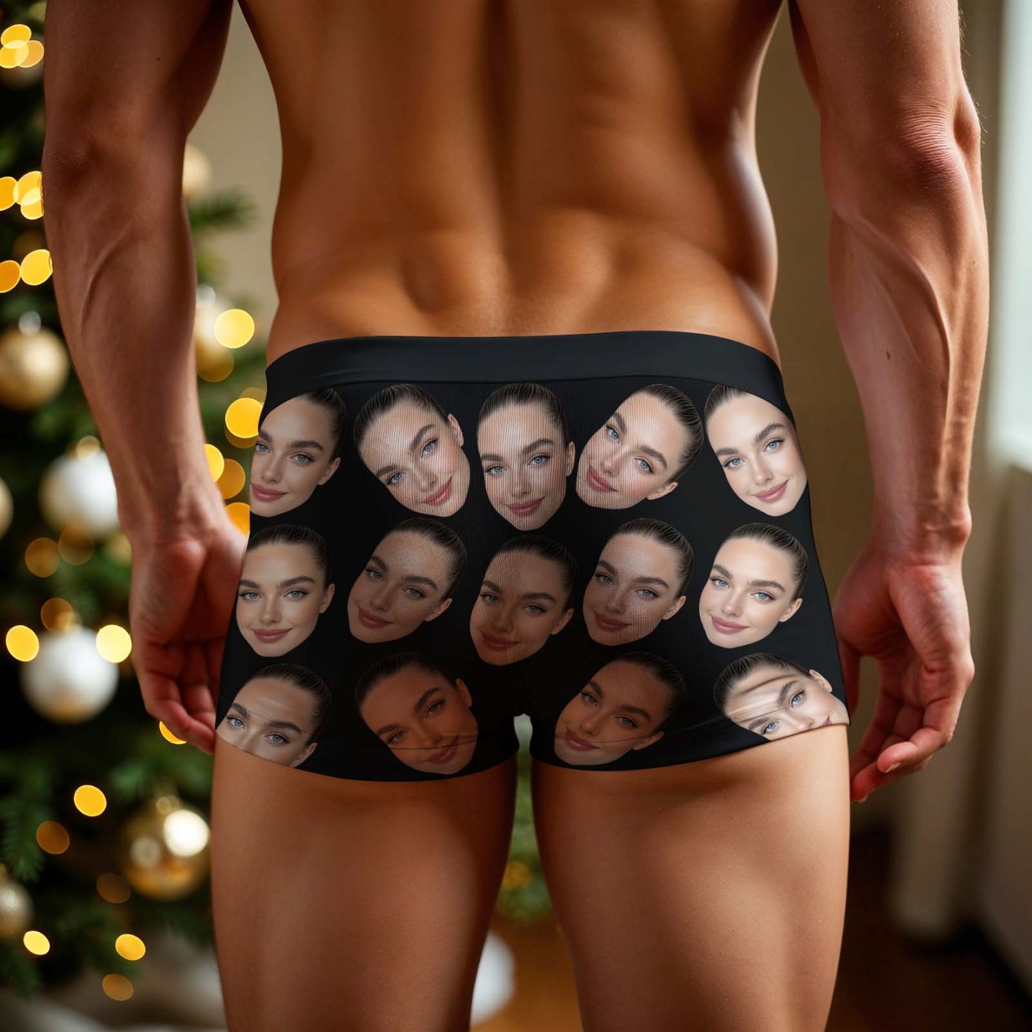 Cueca Boxer Personalizada De Rosto Grande, Presente Personalizado Para Namorado, Presente De Dia Dos Namorados - soufeelbr