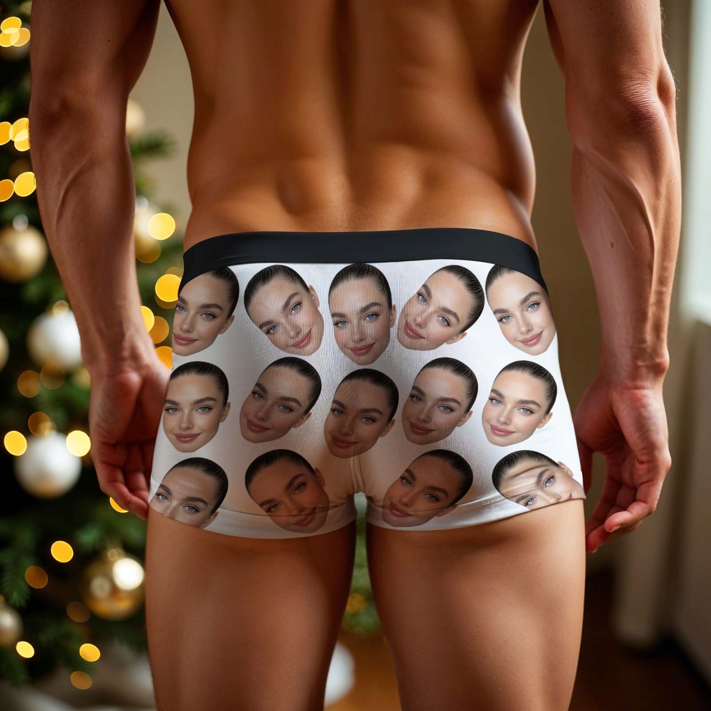 Cueca Boxer Personalizada De Rosto Grande, Presente Personalizado Para Namorado, Presente De Dia Dos Namorados - soufeelbr