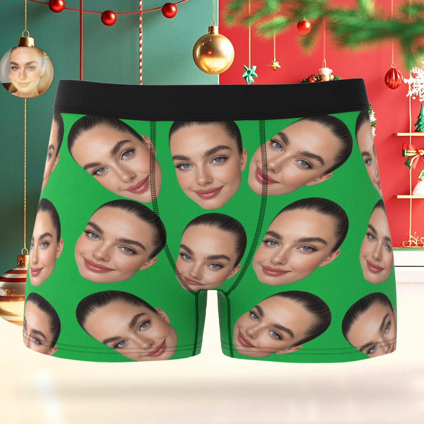 Cueca Boxer Personalizada De Rosto Grande, Presente Personalizado Para Namorado, Presente De Dia Dos Namorados - soufeelbr
