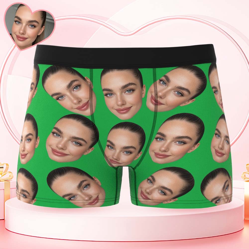 Cueca Boxer Personalizada De Rosto Grande, Presente Personalizado Para Namorado, Presente De Dia Dos Namorados - soufeelbr