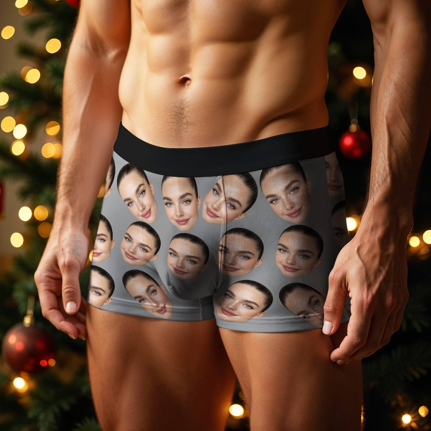 Cueca Boxer Personalizada De Rosto Grande, Presente Personalizado Para Namorado, Presente De Dia Dos Namorados - soufeelbr