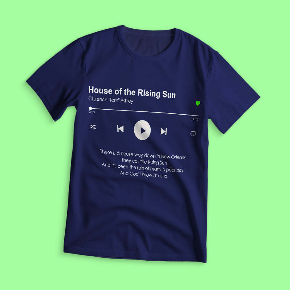 Camiseta De Música Personalizada Personalize Sua Música Favorita Camiseta Music Player - soufeelbr