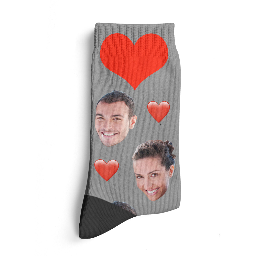 Super meias personalizadas meias de rosto 3D visualização prévia de meias com seu texto