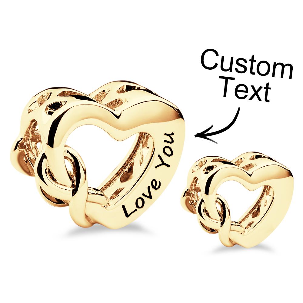 Charme Gravado Love You Mum Infinity Heart Charm Joias - soufeelbr