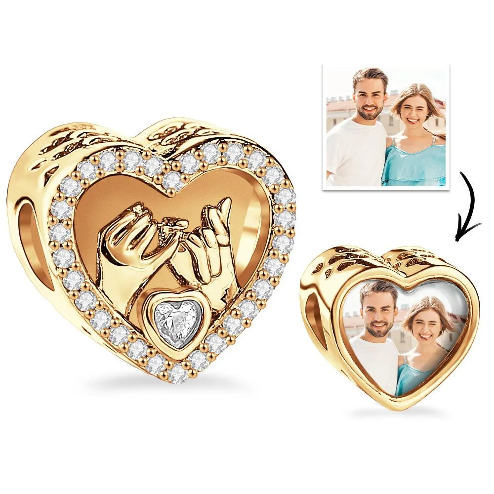Presente De Casal Com Pingente De Foto Personalizada Coração Amor Gancho