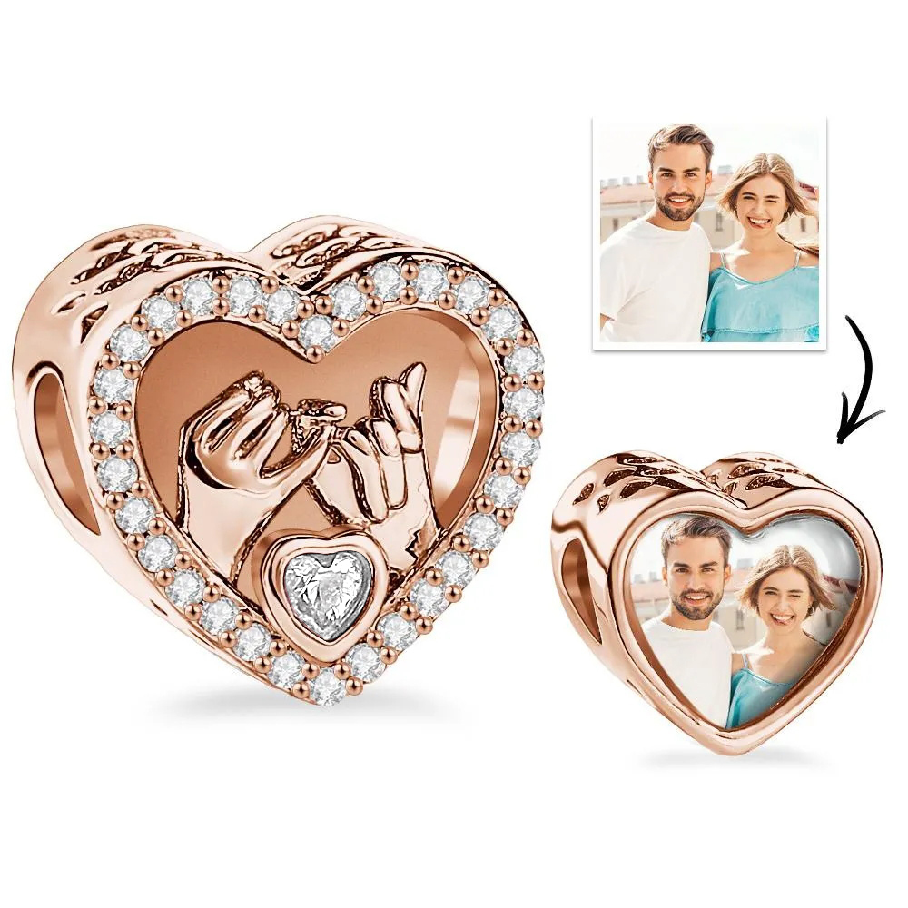 Presente De Casal Com Pingente De Foto Personalizada Coração Amor Gancho