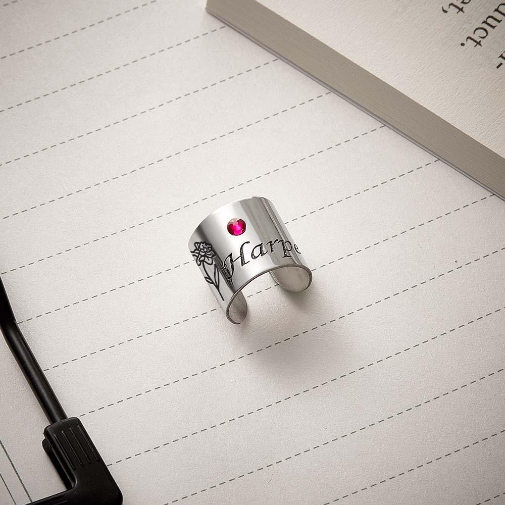 Nome Personalizado Birthstone Estetoscópio Tag Nascimento Flor Padrão Decoração Para Médico - soufeelbr