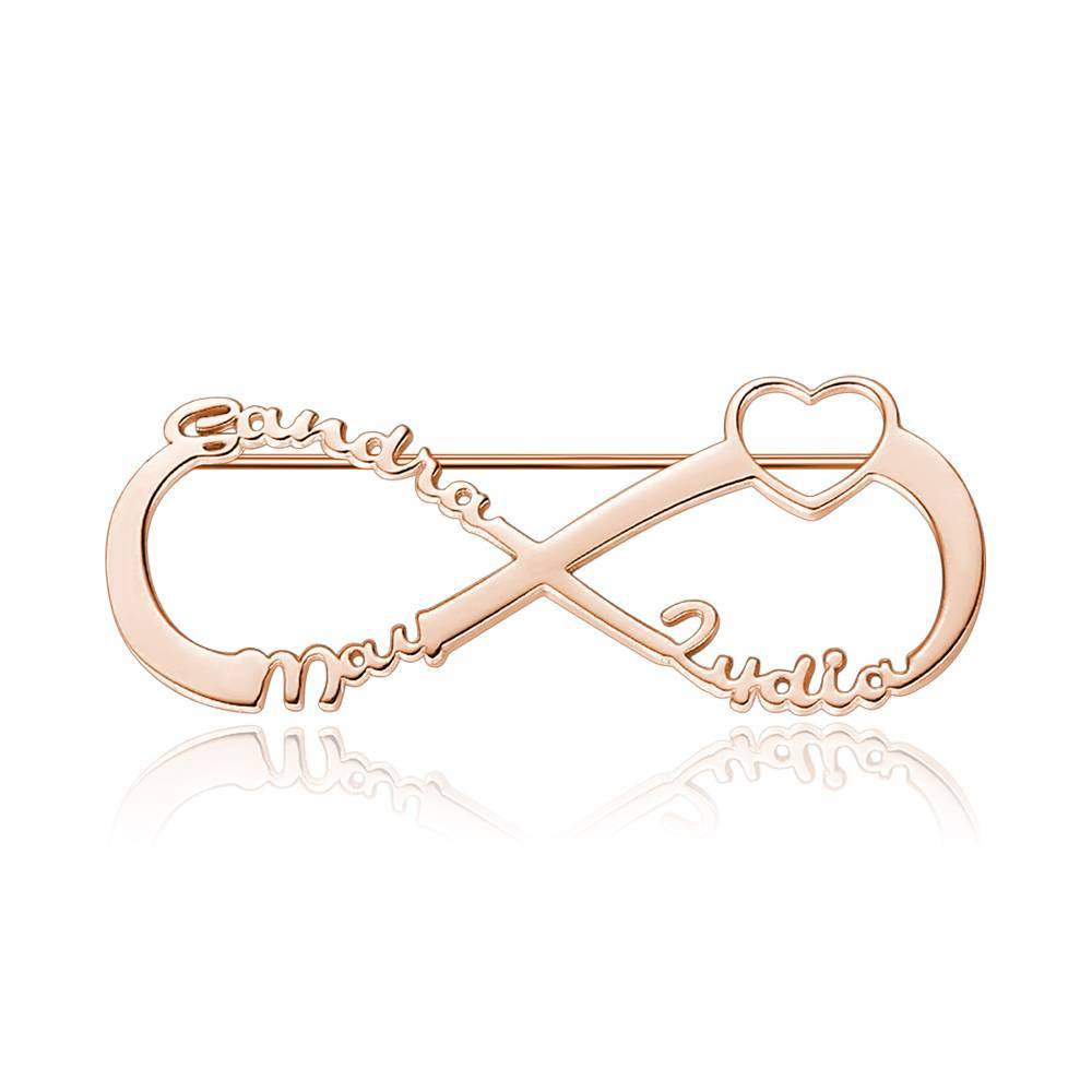 Broche Personalizado Com Nome Infinito, Placa De Identificação, Alfinete De Lapela, Presentes Comemorativos, Banhado A Ouro Rosa - soufeelbr