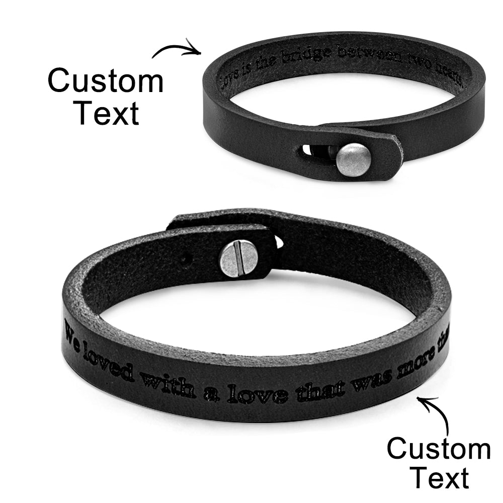 Pulseira Masculina De Couro Retrô Gravável Estilo Exclusivo - soufeelbr