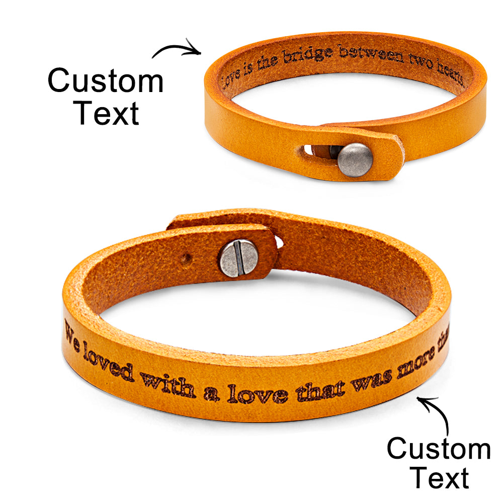 Pulseira Masculina De Couro Retrô Gravável Estilo Exclusivo - soufeelbr