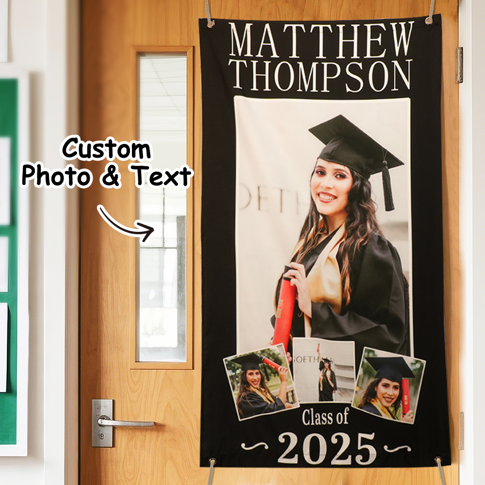Banner De Foto De Formatura Personalizado, Banner Com Imagem De Sucesso, Decoração Para Casa, Presentes De Formatura - soufeelbr