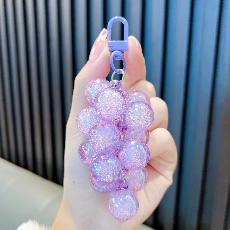 Chaveiro Com Pingente De Cacho De Uvas De Cristal - soufeelbr