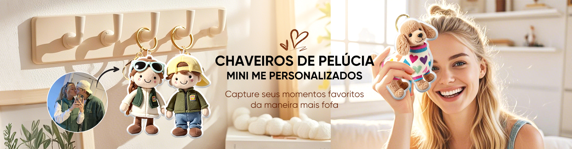 Os chaveiros personalizados em formato de bonec...