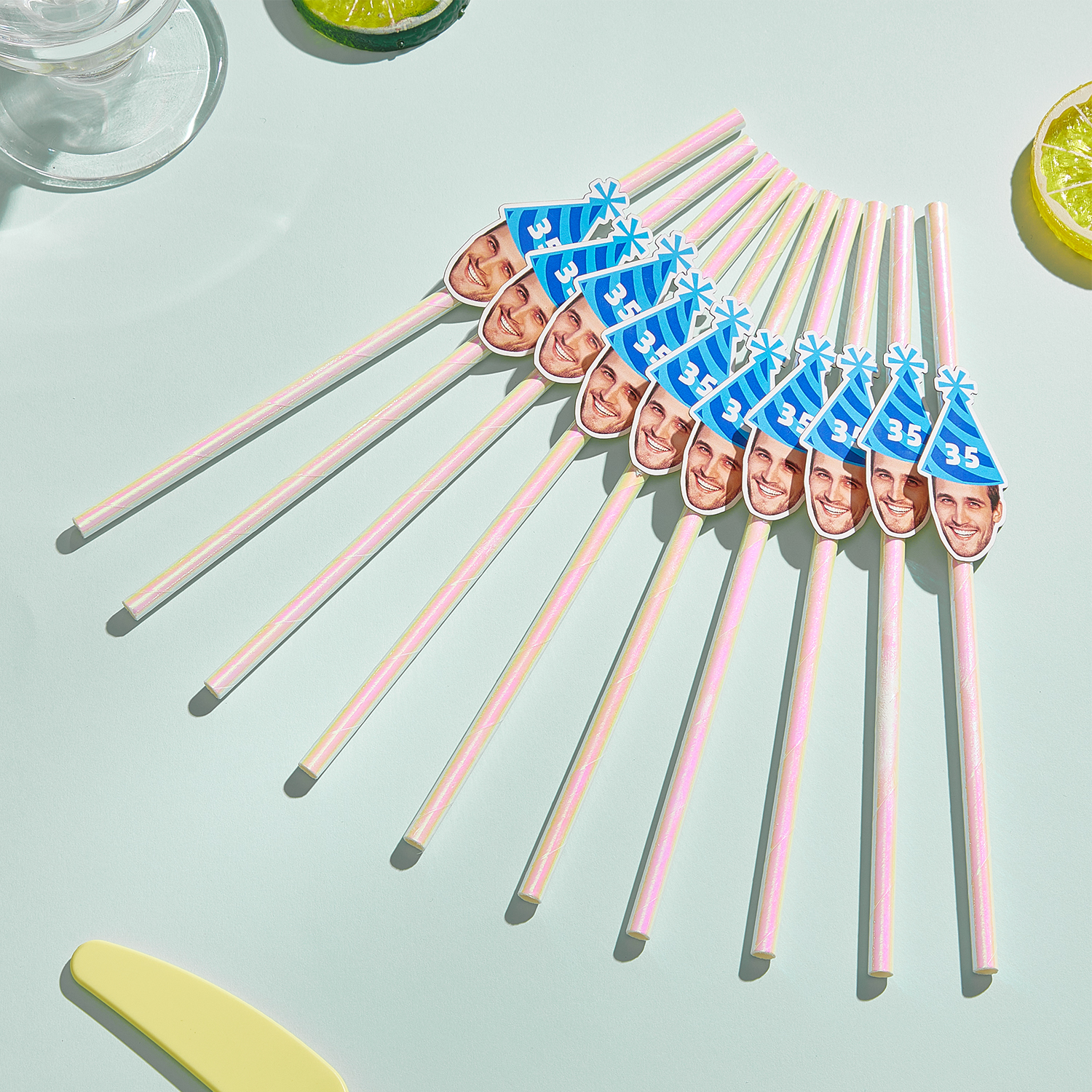 Canudos De Aniversário Personalizados, Decorações De Aniversário Personalizadas, Presentes De Aniversário Exclusivos Para Qualquer Idade - soufeelbr