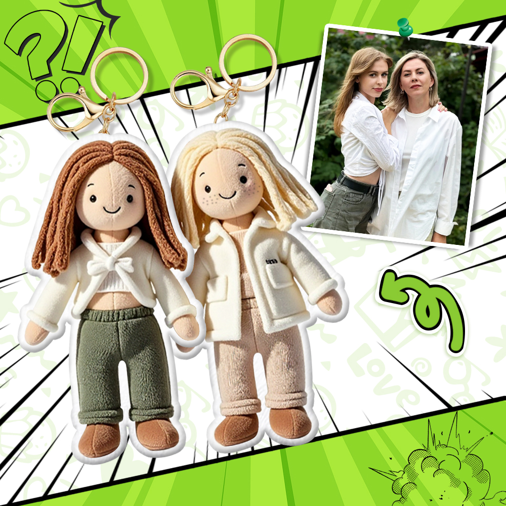 Chaveiro de pelúcia com foto personalizada Mini Me Chaveiro de pelúcia Presente de dia das mães para filho