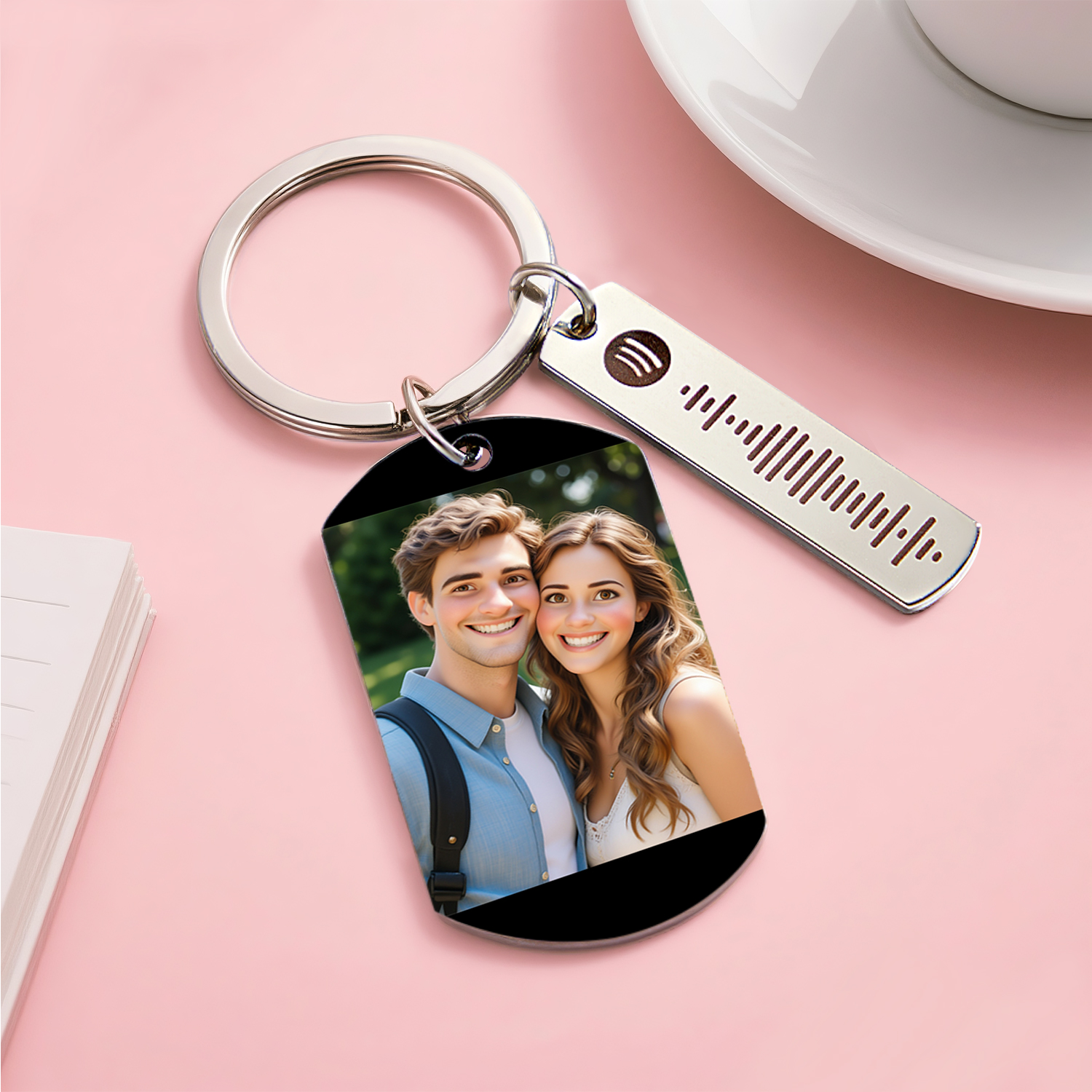 Chaveiro Personalizado Com Calendário Estilo Desenho Animado Do Spotify, Código De Música E Imagem Personalizada, Chaveiro Com Foto De Casal, Presente Para O Dia Dos Namorados - soufeelbr