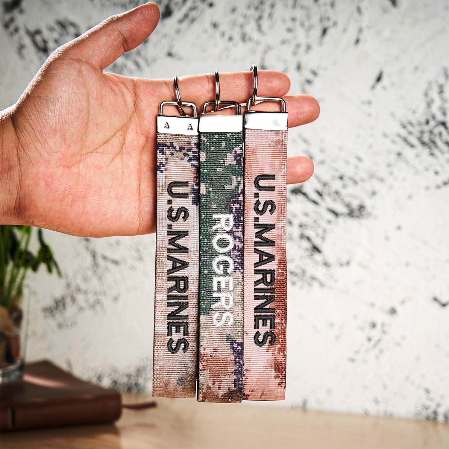 Chaveiro Militar Personalizado, Presente Militar Personalizado, Rotc, Jrotc, Chaveiro Com Monograma, Presente Militar, Exército, Marinha, Fuzileiros Navais, Força Aérea, Guarda Costeira, Presentes - soufeelbr