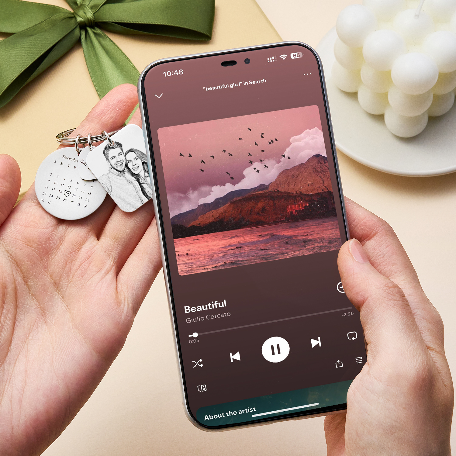 Chaveiro Personalizado Com Foto E Calendário Nfc, Chaveiro Personalizado Com Música, Presente Para Casais, Presente De Aniversário. - soufeelbr