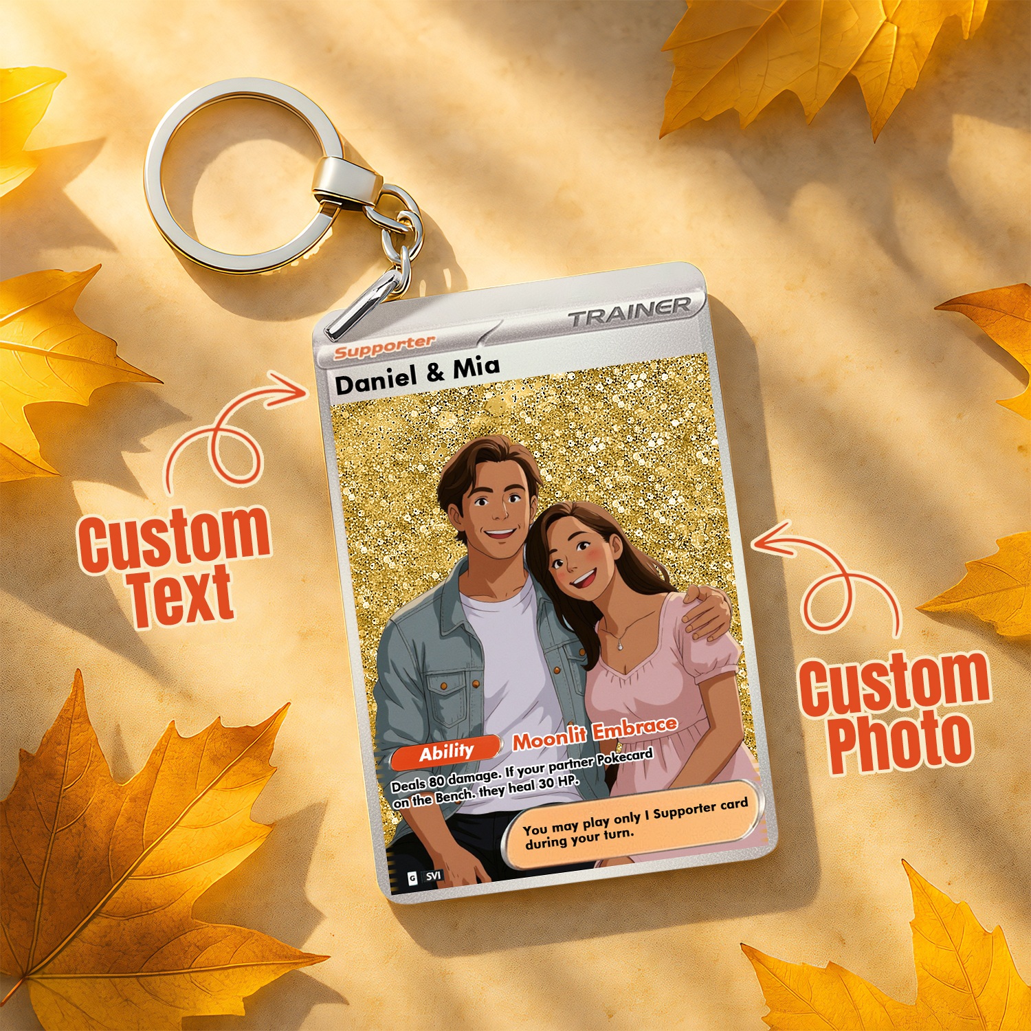 Chaveiro Personalizado De Anime 3d Com Areia Flutuante, Estilo Treinador Ou Carta De Pokémon, Ideal Para Casais. - soufeelbr